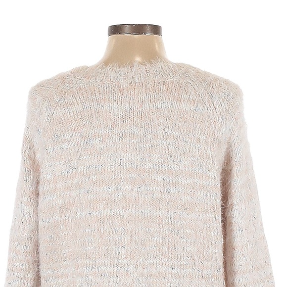 Lou & Grey Fuzzy Super Soft Marled Ivory Cream Pullover Sweater Size L NWT - Picture 4 of 10